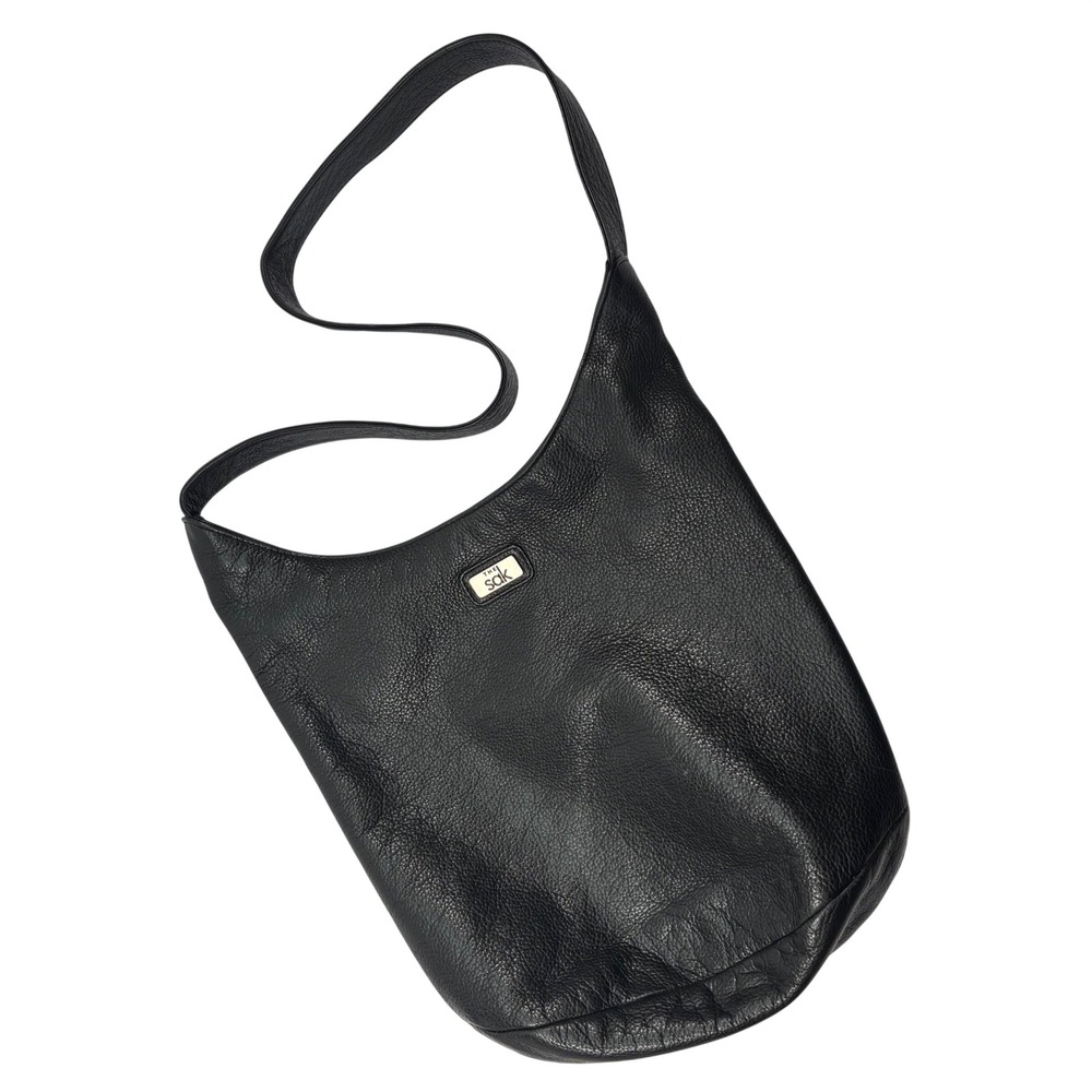 The Sak Women Medium Hobo Bag Black Pebbled Leather Crossbody Shoulder Classic